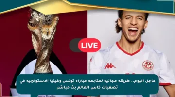 عاجل اليوم.. طريقة مجانية لمتابعة مباراة تونس وغينيا الاستوائية في تصفيات كأس العالم بث مباشر